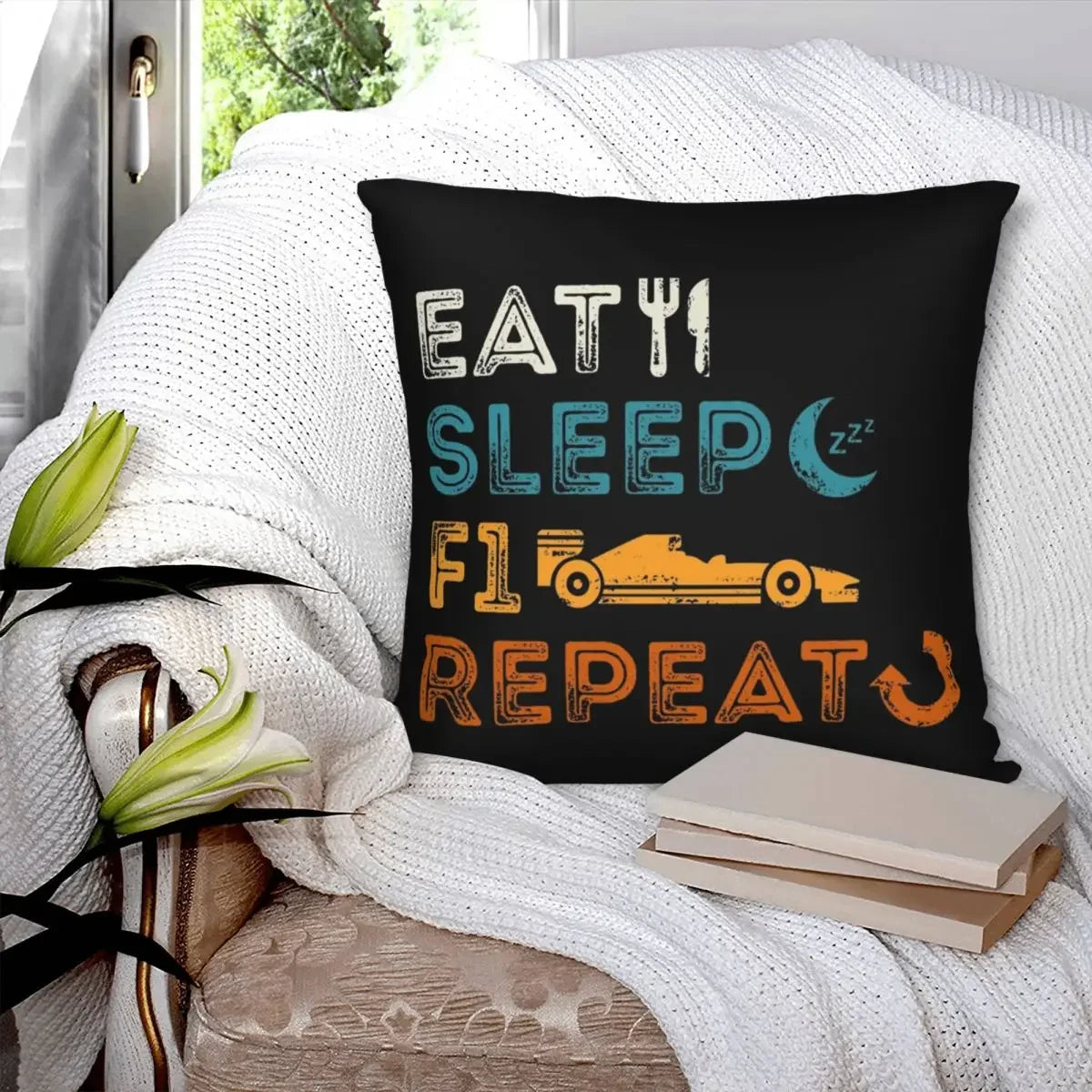 Eat Sleep F1 Repeat Pillow case