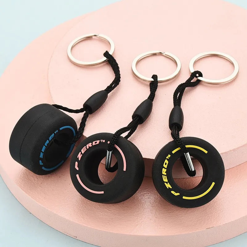 Mini F1 Racing Tire Keychain