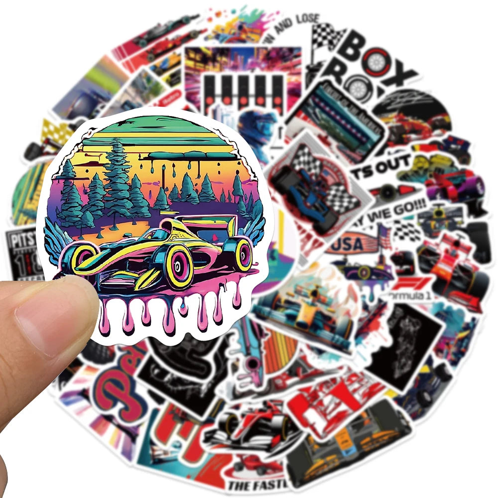 50pcs F1 Formula funny Stickers